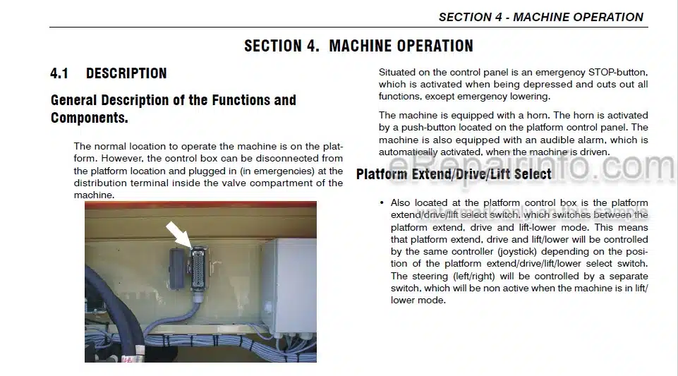 Photo 4 - JLG Liftlux 260-25 Operation And Safety Manual Scissor Lift