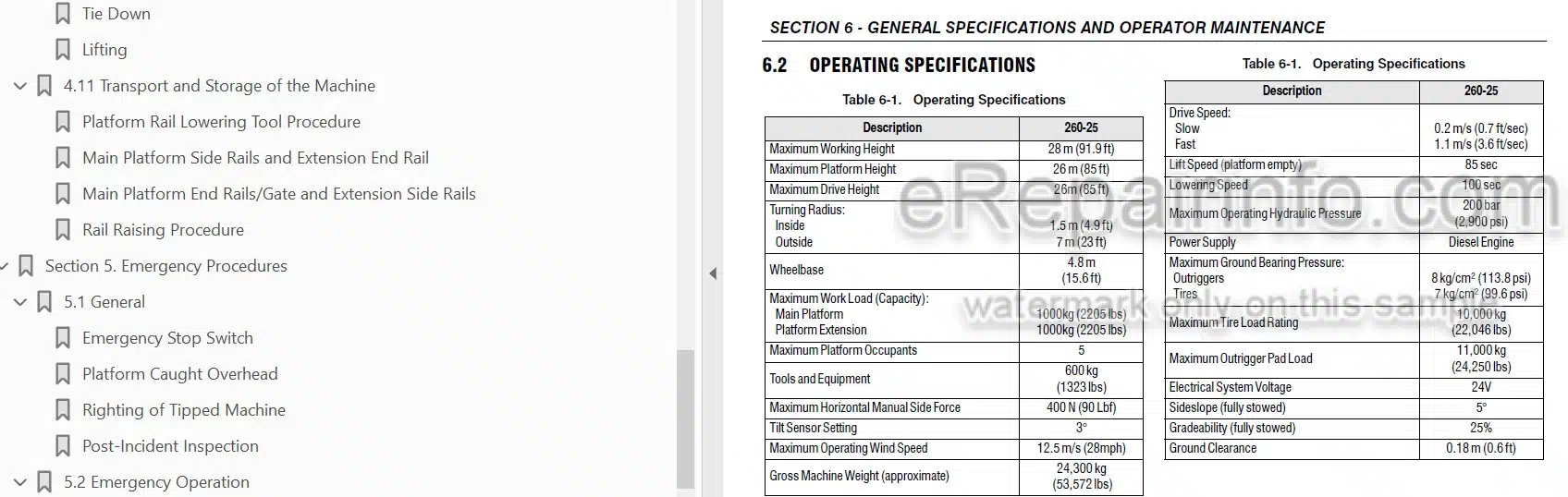 Photo 3 - JLG Liftlux 260-25 Operation And Safety Manual Scissor Lift SN1
