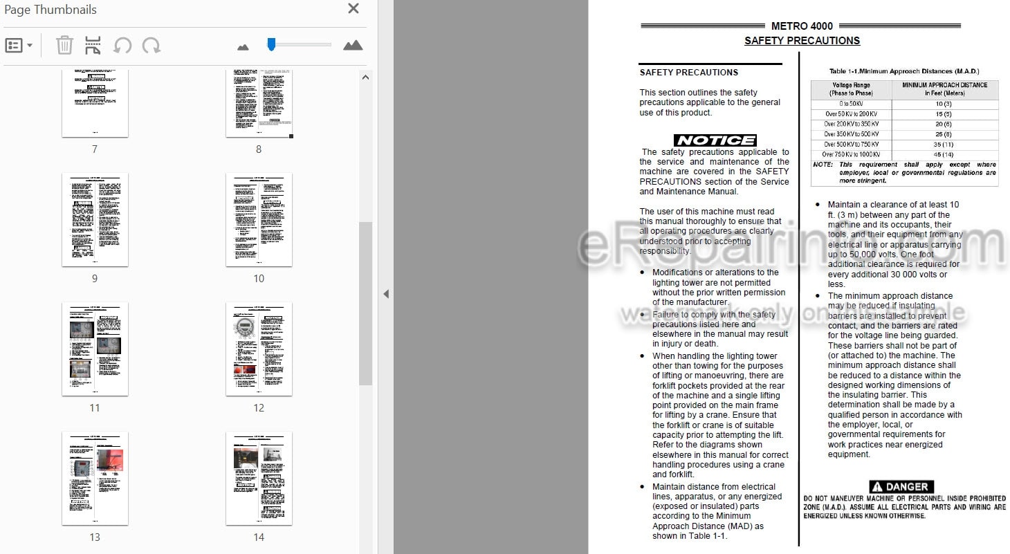 Photo 3 - JLG Metro 4000 Operation And Safety Manual Lighting Tower 3121611