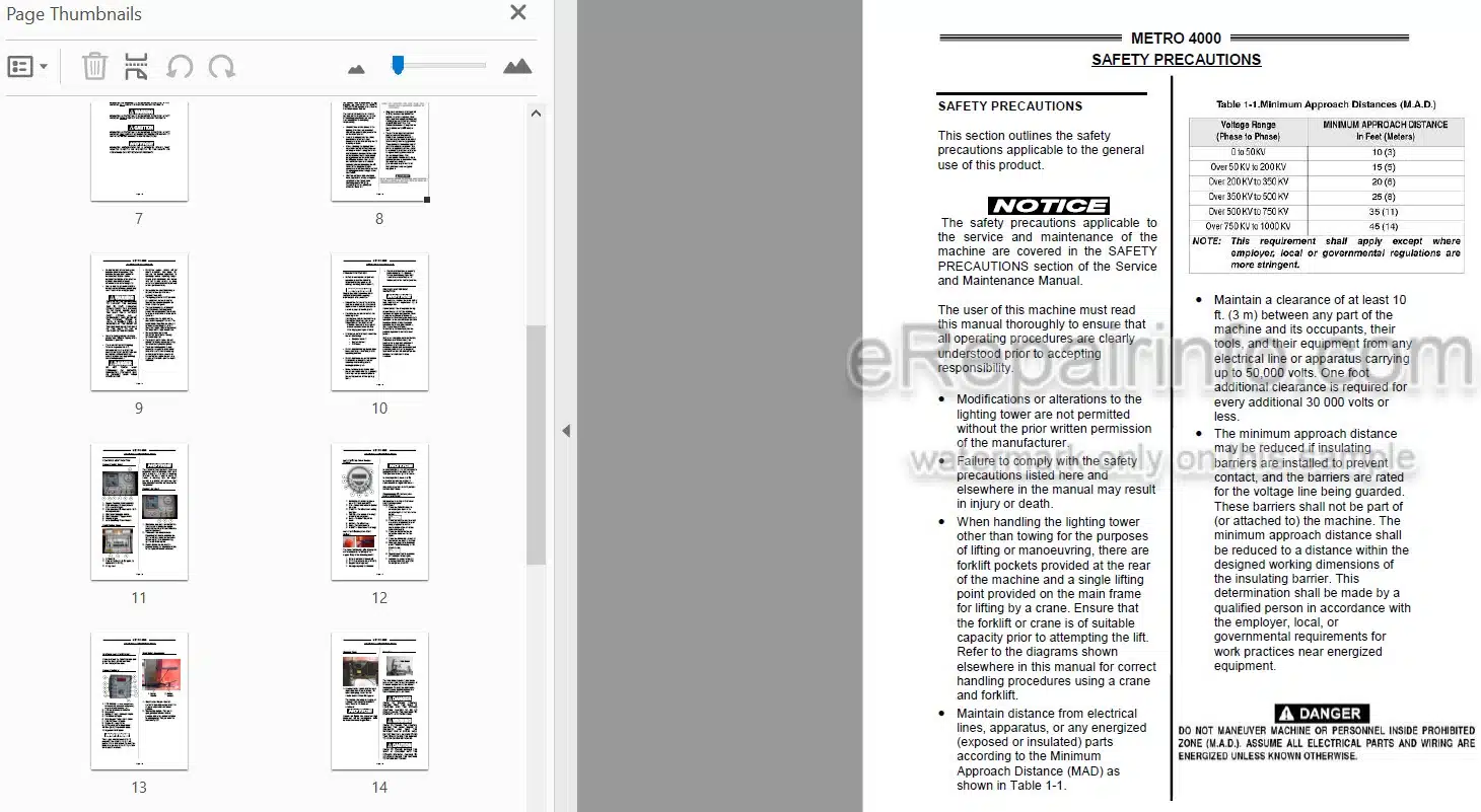 Photo 3 - JLG Metro 4000 Operation And Safety Manual Lighting Tower 3121611
