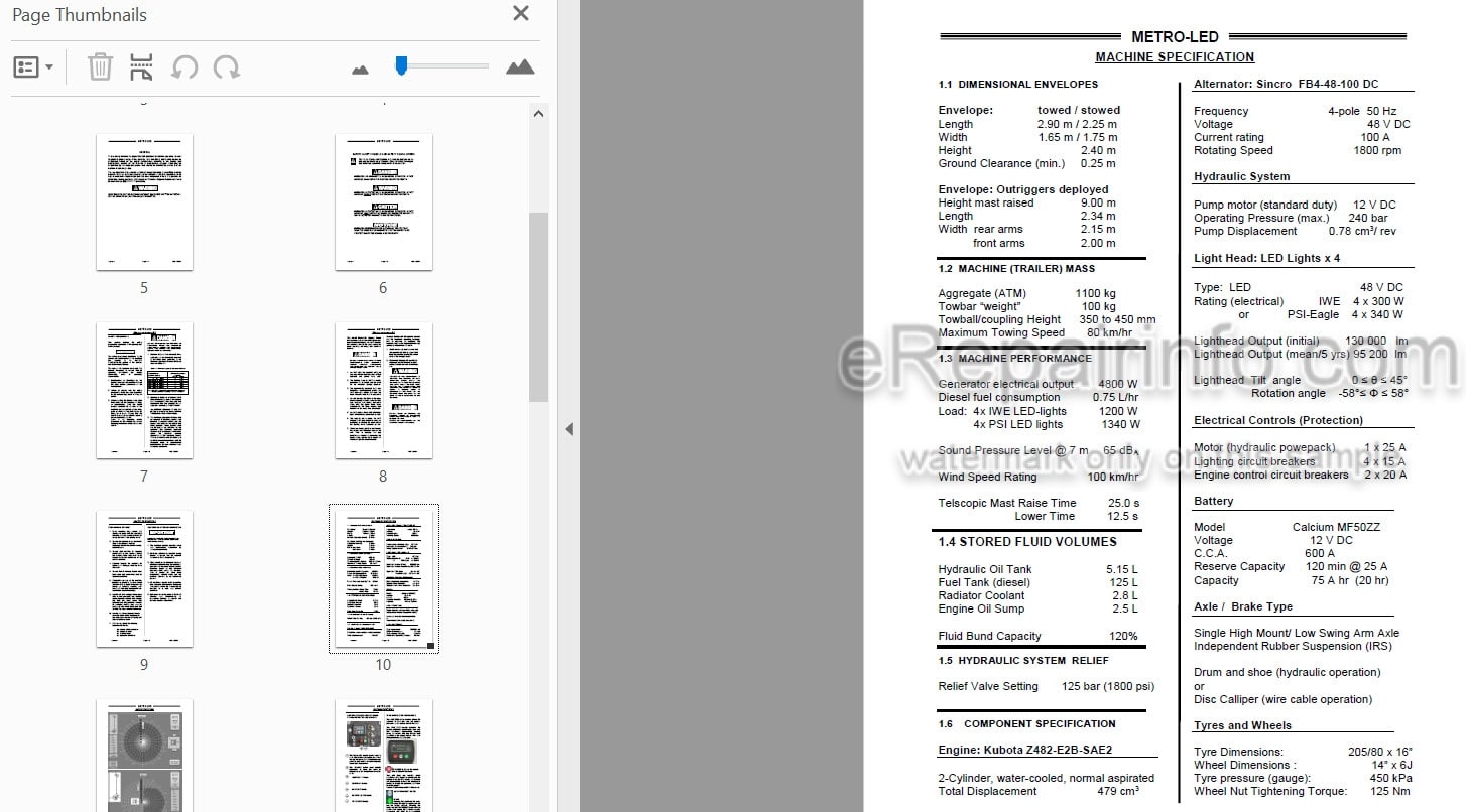Photo 3 - JLG Metro LED Operation And Safety Manual Lighting Tower 1001206597