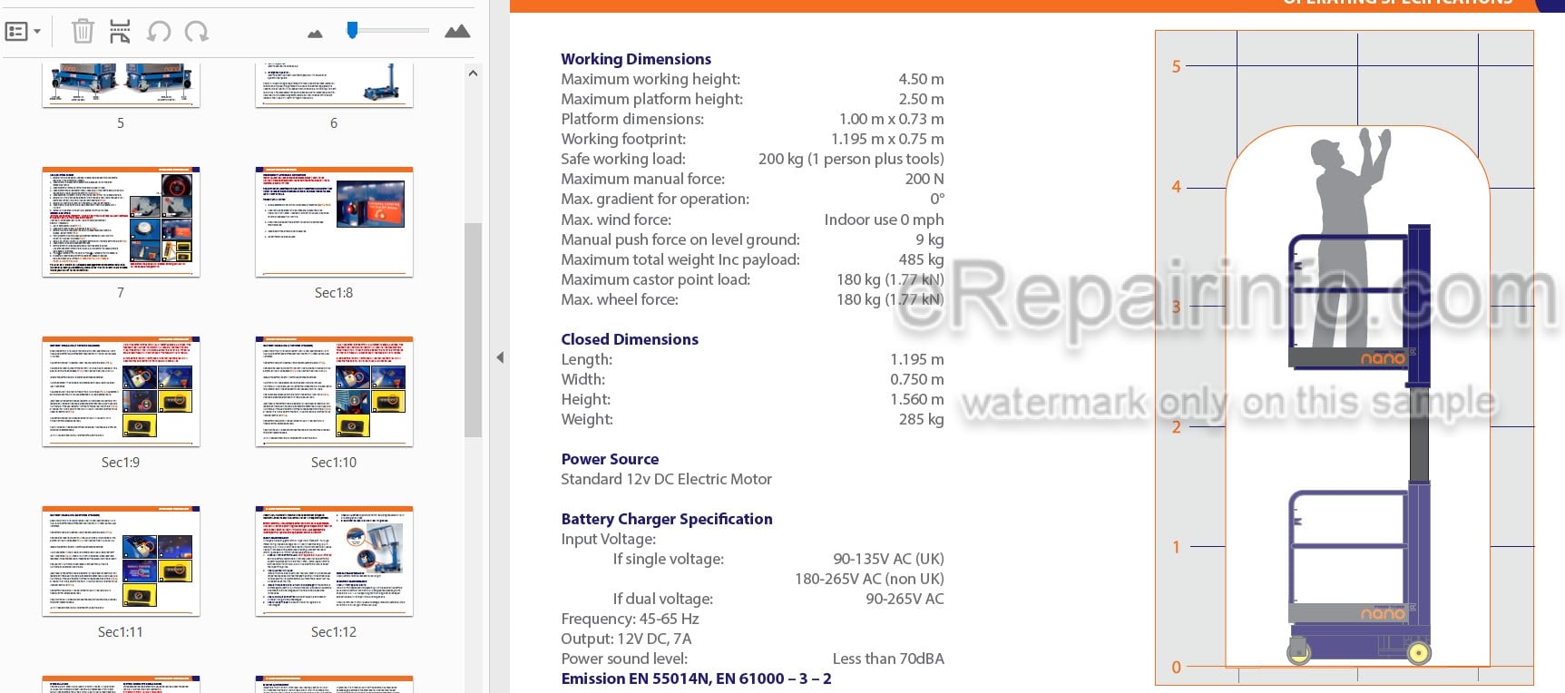 Photo 3 - JLG Nano 830P Operating And Maintenance Manual Power Tower