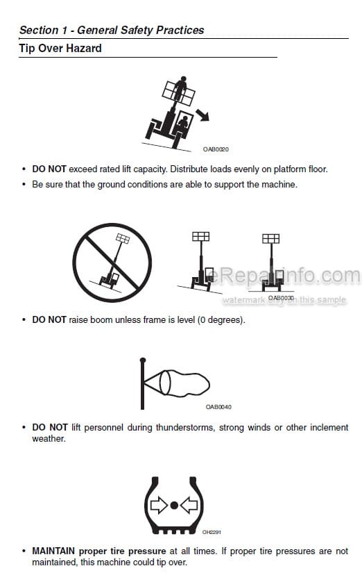 Photo 4 - JLG Operation And Safety Manual Military Telehandler Personnel Work Platform 31200203
