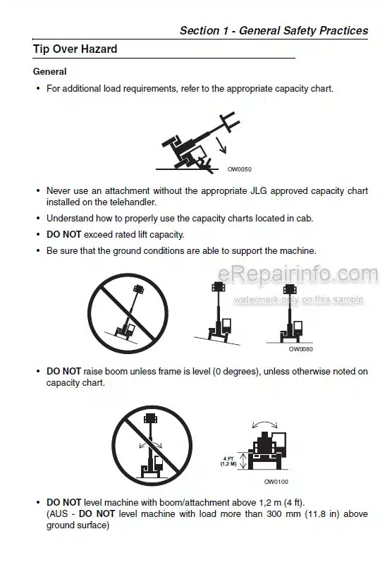 Photo 4 - JLG Operation And Safety Manual Suspended Load Supplement For 3509 To 4017 Telehandler 31200487