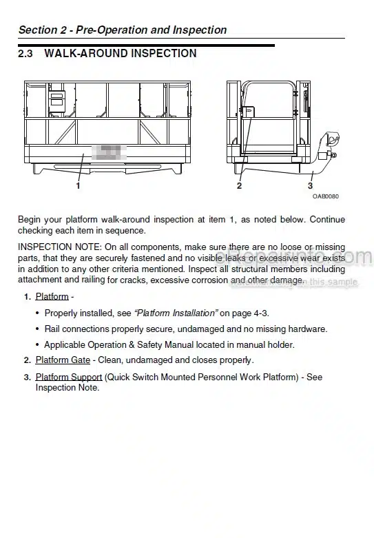 Photo 2 - JLG Operation And Safety Manual Telehandler Personnel Work Platform PVC1911