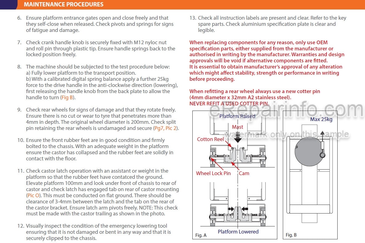 Photo 4 - JLG Pecolift Ecolift 1.5 Operating And Maintenance Manual Power Tower