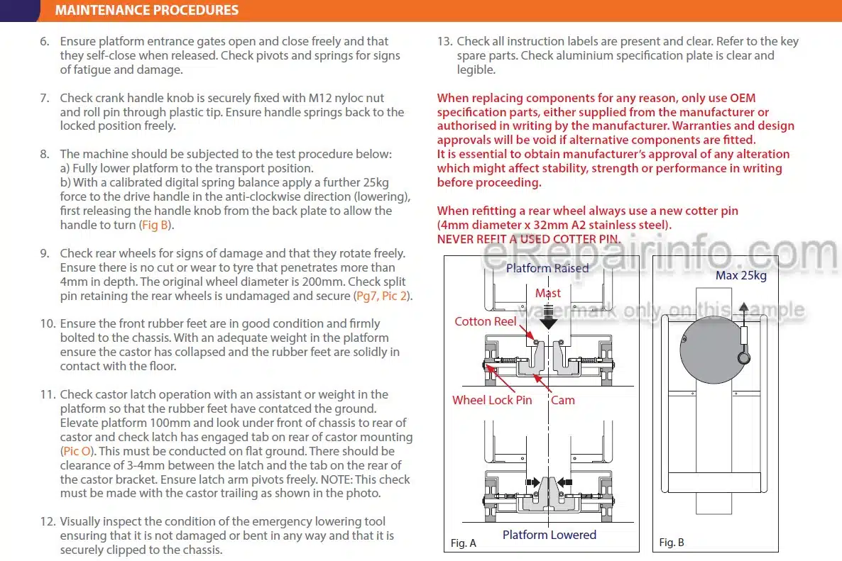 Photo 4 - JLG Pecolift Ecolift 1.5 Operating And Maintenance Manual Power Tower