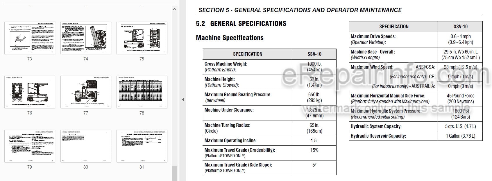 Photo 3 - JLG SSV10 Operation And Safety Manual Vertical Mast
