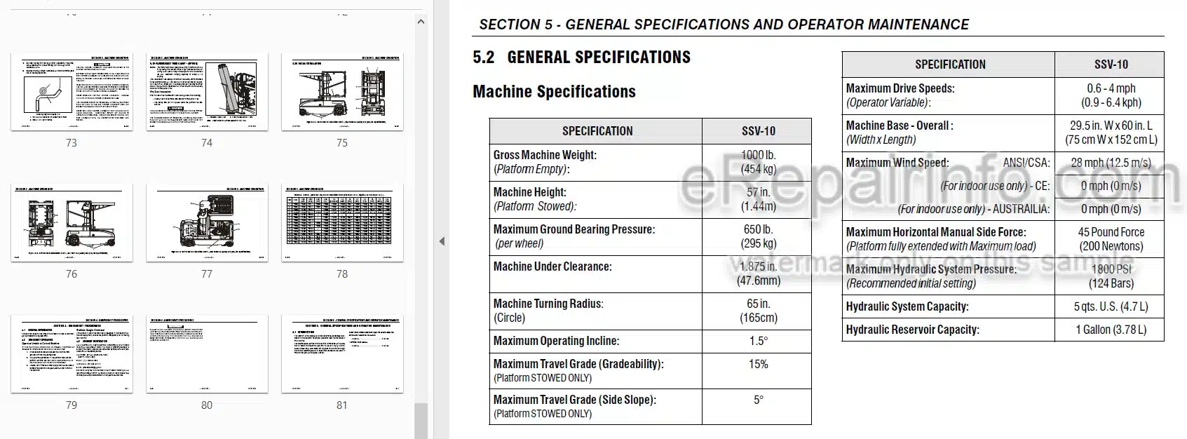Photo 3 - JLG SSV10 Operation And Safety Manual Vertical Mast