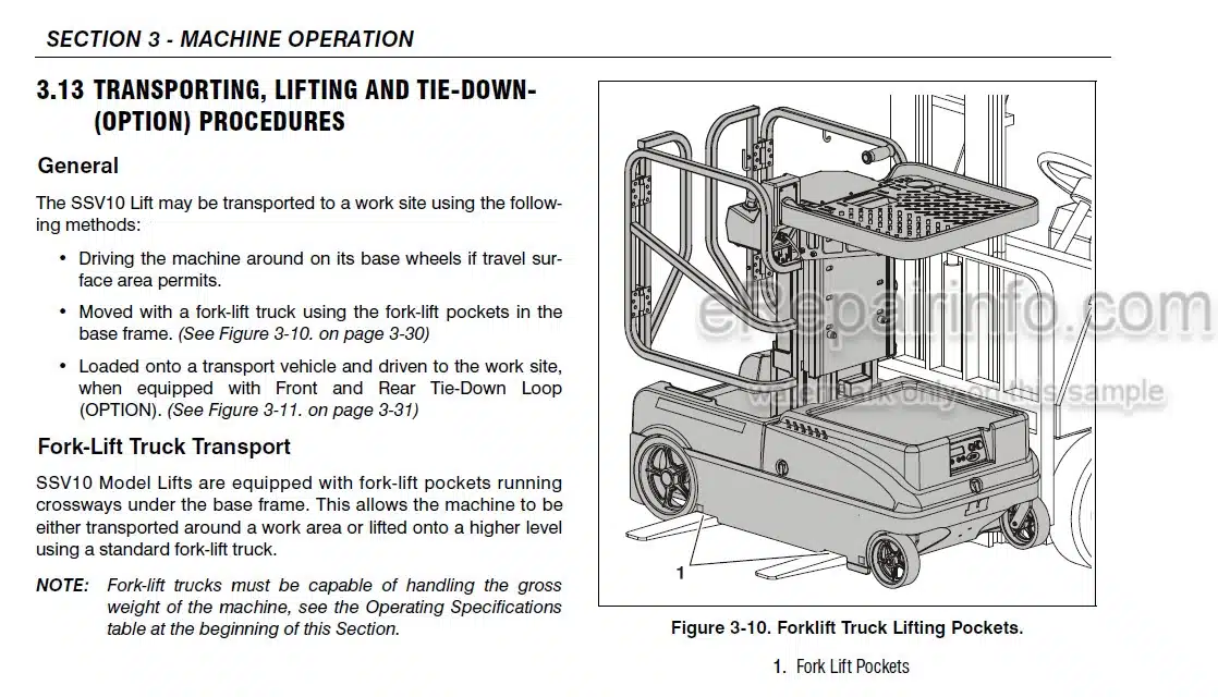 Photo 4 - JLG SSV10 Operation And Safety Manual Vertical Mast