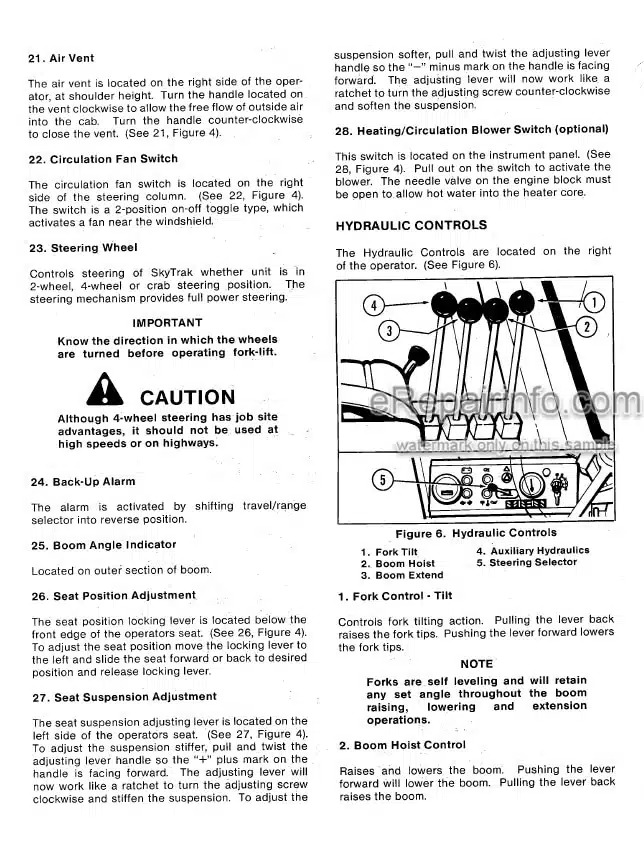 Photo 4 - JLG Skytrak 522 Operators And Safety Manual Telehandler 8990115