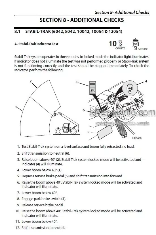 Photo 10 - JLG Skytrak 6036 6042 8042 10042 10054 12054 PVC1911 2005 Operation And Safety Manual Telehandler