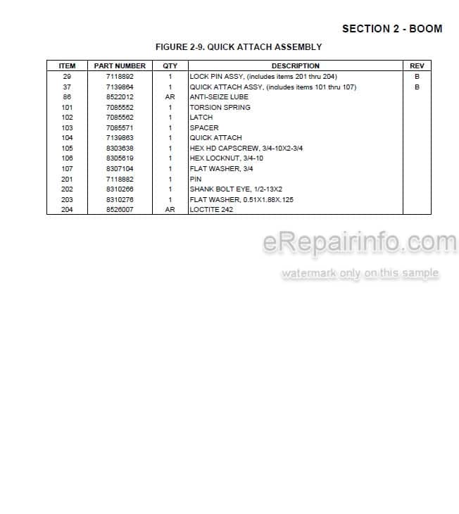 Photo 4 - JLG Skytrak 6036 6042 Illustrated Parts Manual Telehandler 31200731 SN1