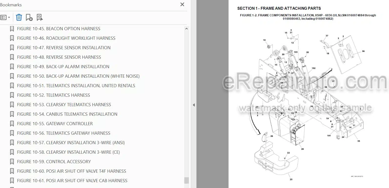 Photo 3 - JLG Skytrak 6036 6042 Illustrated Parts Manual Telehandler 31211016 SN2