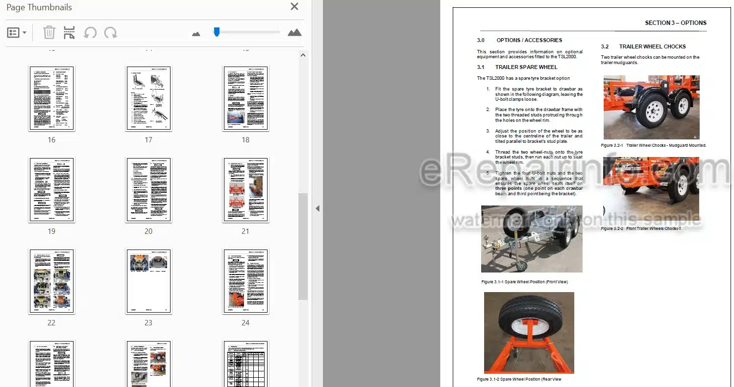 Photo 4 - JLG TSL2000 Operation Safety And Service Manual Scissor Lift Trailer 1001233509