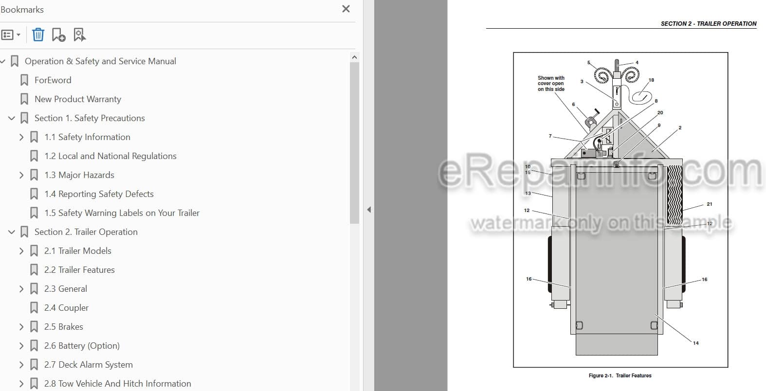 Photo 4 - JLG Triple-L Operation And Safety Service Manual Trailer 3121224
