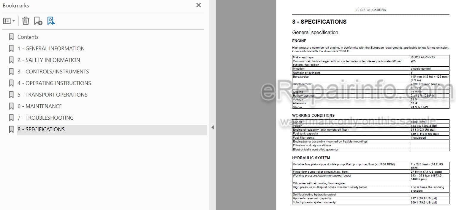 Photo 4 - Case CX300C Tier 4 Operators Manual Crawler Excavator 84415529