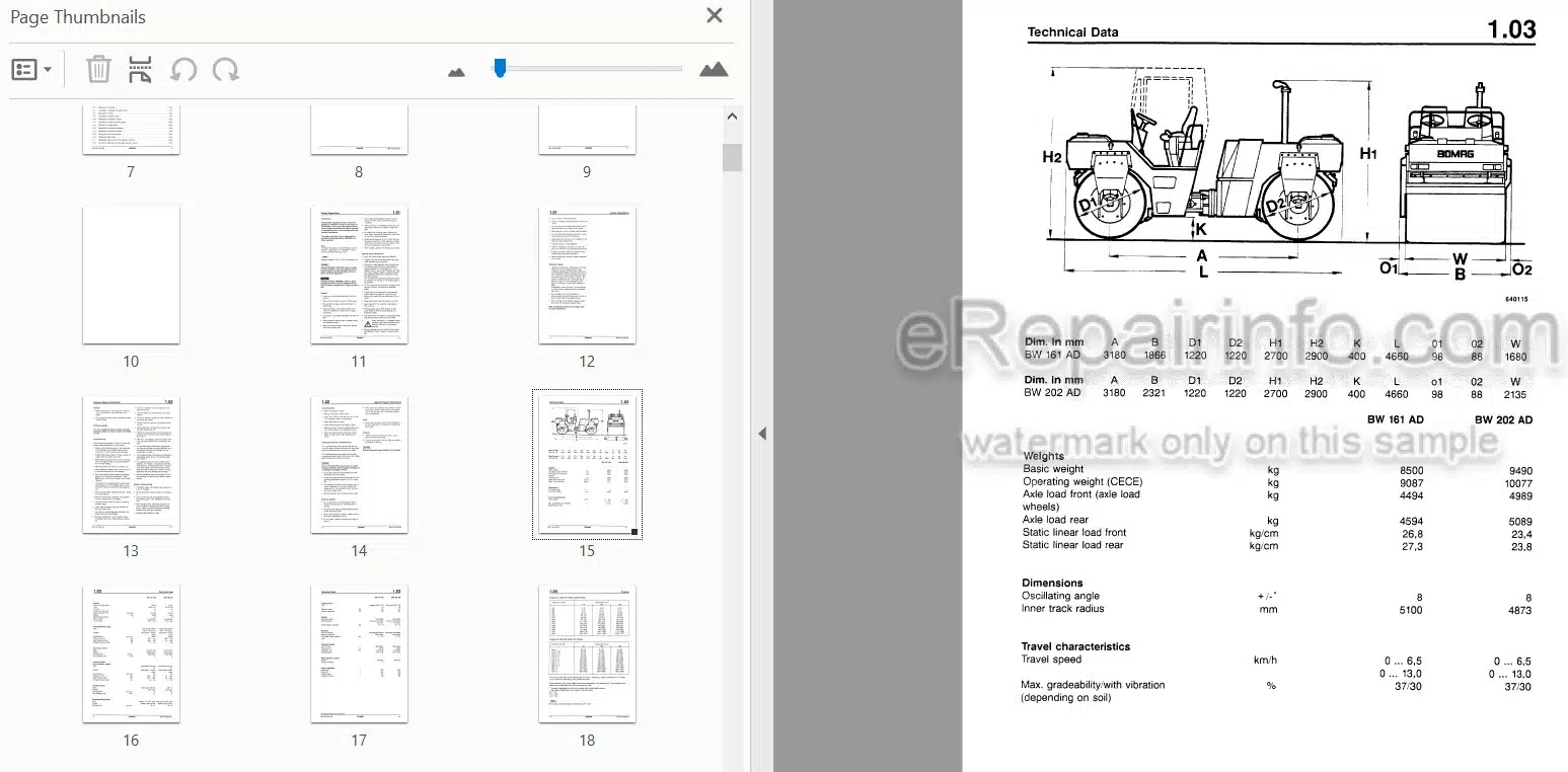 Photo 4 - Bomag BW161AD BW202AD Instruction For Repair Tandem Vibratory Roller