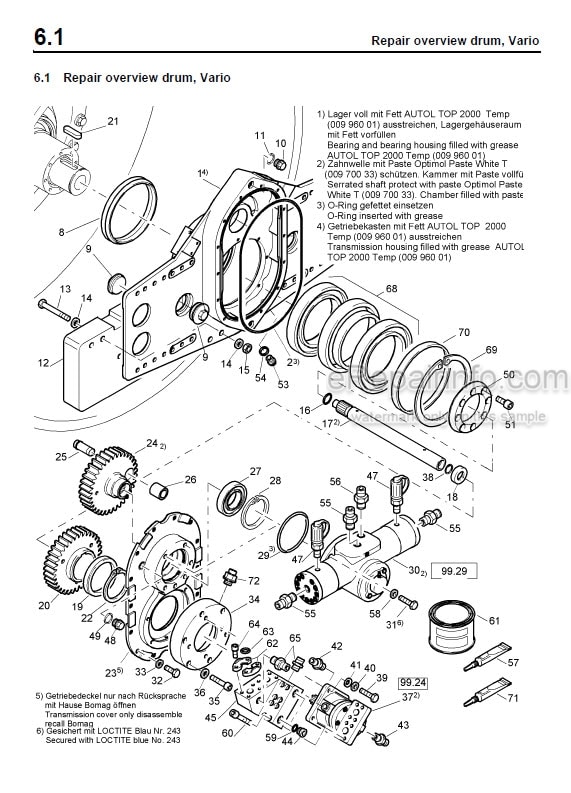 Photo 5 - Bomag BW216DH-3 To BW225PD-3 Instructions For Repair Single Drum Roller 00891246
