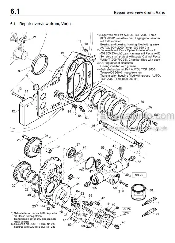 Photo 5 - Bomag BW216DH-3 To BW225PD-3 Instructions For Repair Single Drum Roller 00891246