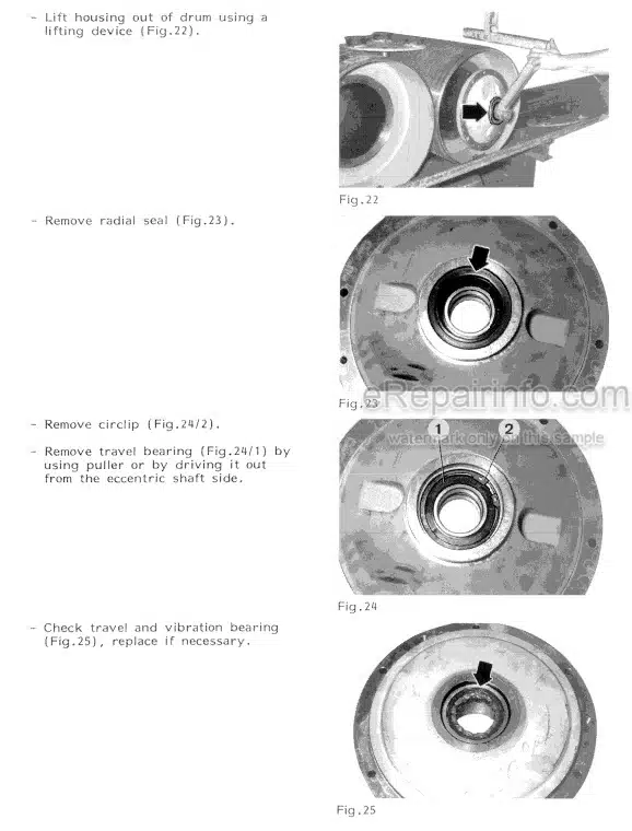 Photo 11 - Bomag BW75AD BW75ADL BW90ADL Repair Instructions Tandem Vibrating Roller  00819015