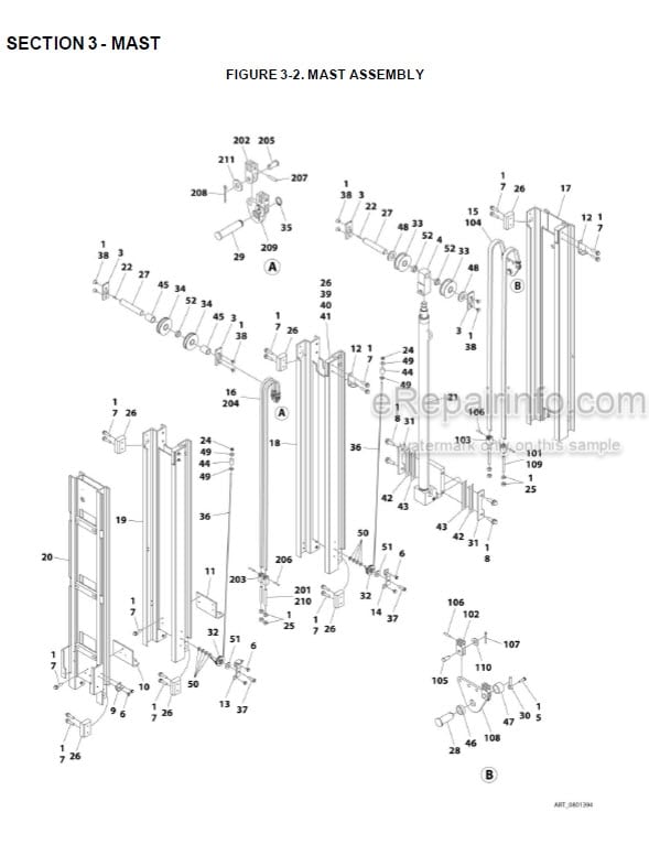 Photo 6 - JLG 10VP 15VP 20VP Illustrated Parts Manual Vertical Mast