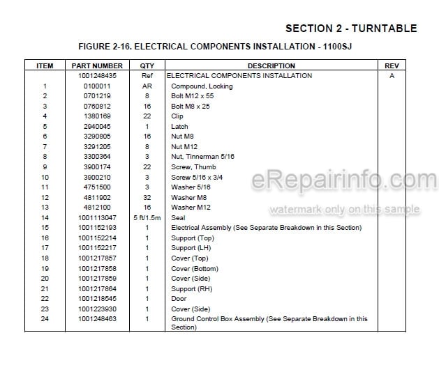 Photo 5 - JLG 1100SJ PVC2001 2007 Illustrated Parts Manual Boom Lift 31215053