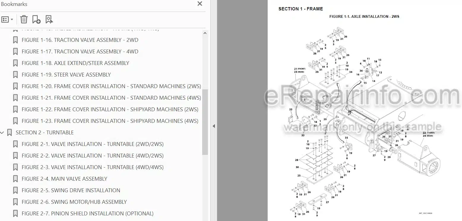 Photo 3 - JLG 1100SJ PVC2001 Illustrated Parts Manual Boom Lift 31215053