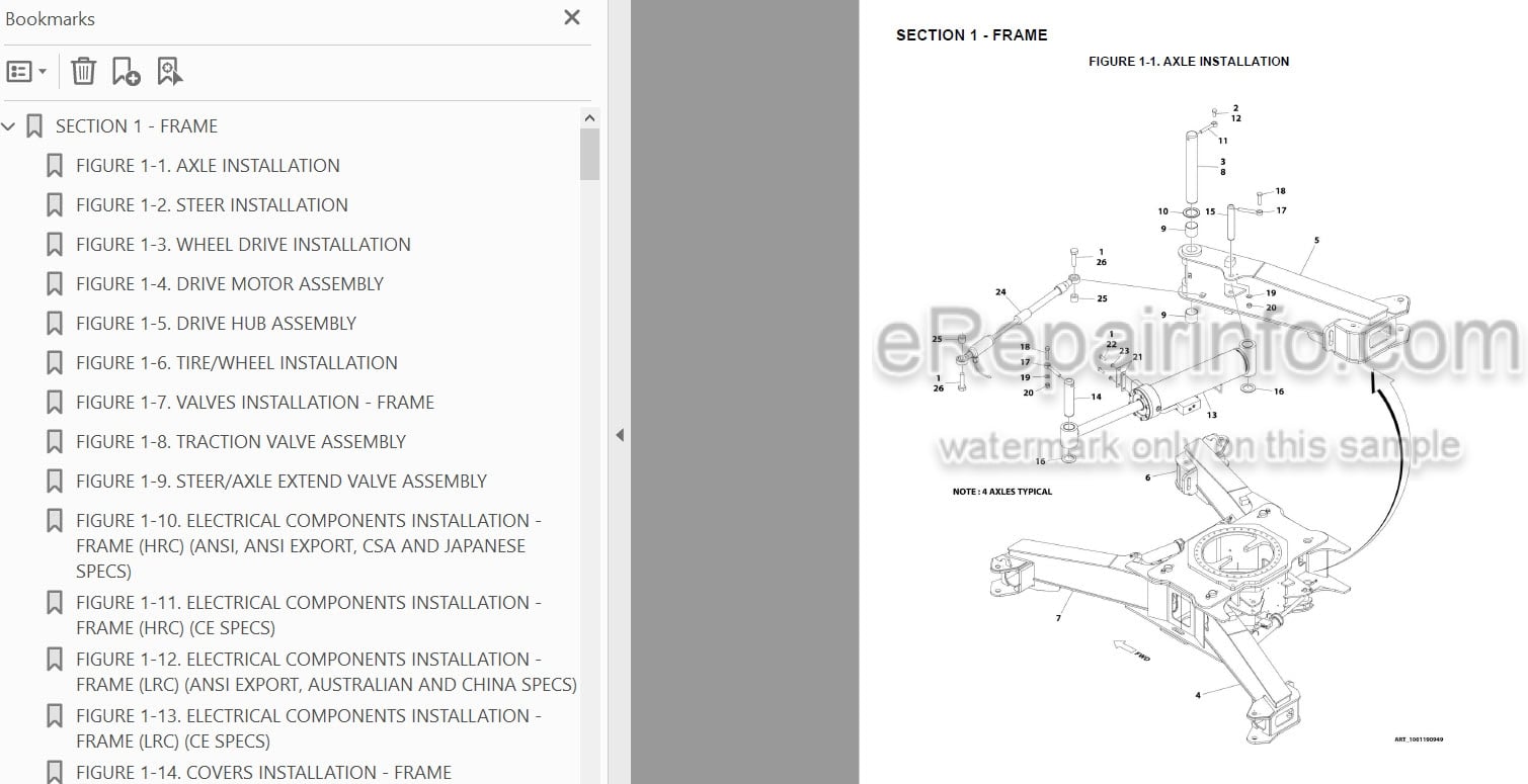 Photo 3 - JLG 1500AJP PVC2001 2007 Illustrated Parts Manual Boom Lift 31215062