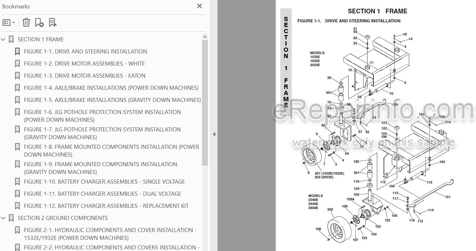 Photo 3 - JLG 1532E 1932E 2033E 2046E 2646E 2658E Illustrated Parts Manual Scissor Lift