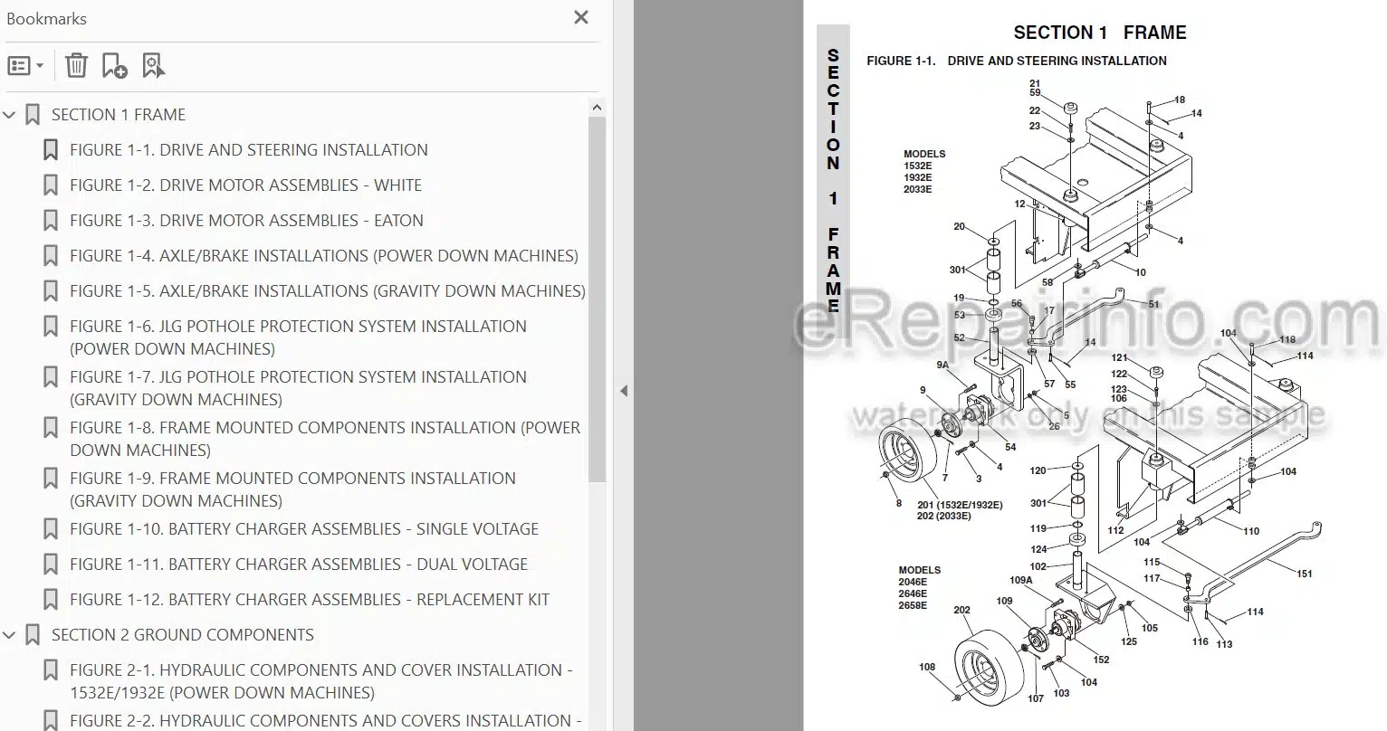 Photo 3 - JLG 1532E 1932E 2033E 2046E 2646E 2658E Illustrated Parts Manual Scissor Lift
