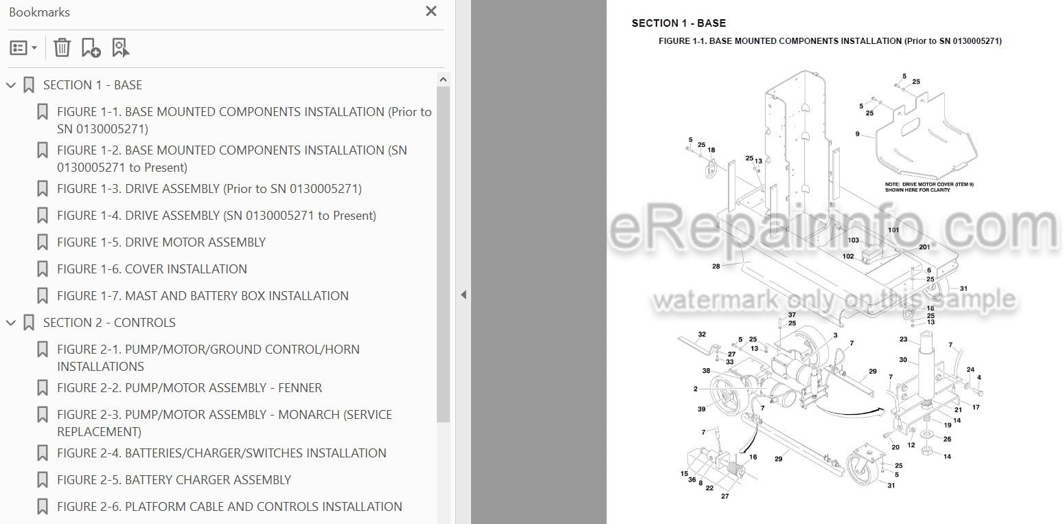 Photo 3 - JLG 15DVL 15DVSP 20DVL 20DVSP Illustrated Parts Manual Vertical Mast