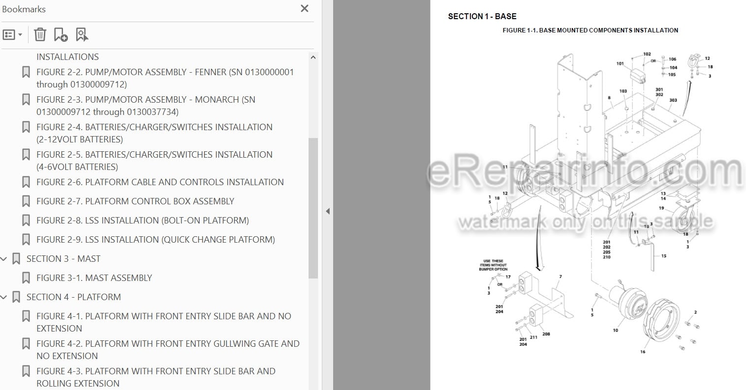 Photo 3 - JLG 15MVL 15MSP 20MVL 20MSP Illustrated Parts Manual Vertical Mast 3121232