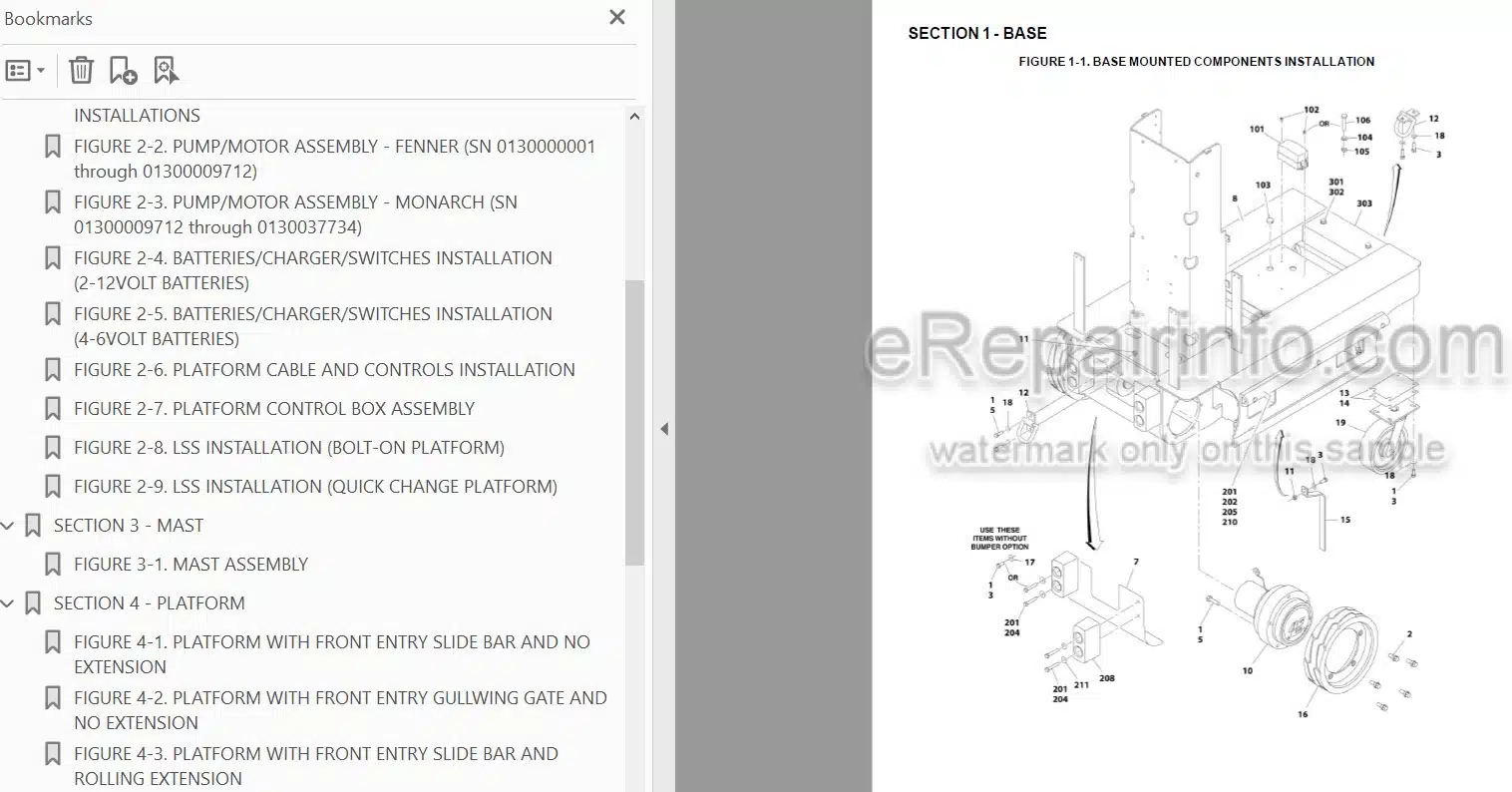 Photo 3 - JLG 15MVL 15MSP 20MVL 20MSP Illustrated Parts Manual Vertical Mast 3121232