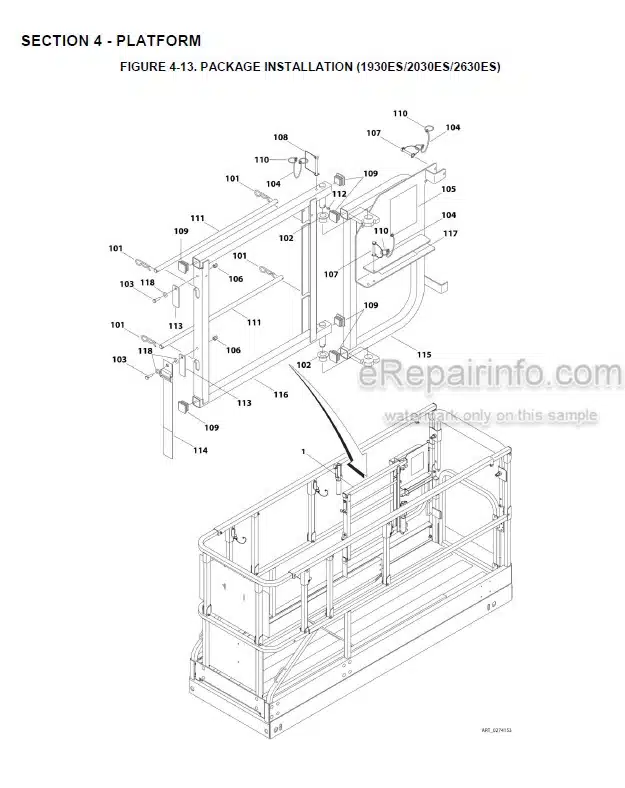 Photo 7 - JLG 1930ES 2030ES 2630ES 2646ES 3246ES Illustrated Parts Manual Scissor Lift 3121247 SN2