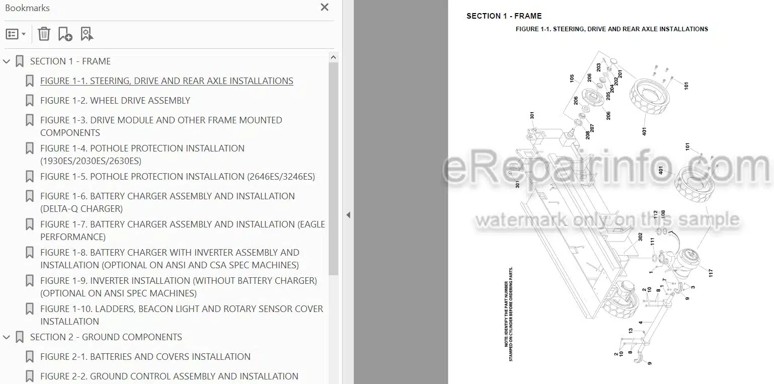 Photo 3 - JLG 1930ES 2030ES 2630ES 2646ES 3246ES Illustrated Parts Manual Scissor Lift 3121275 SN4