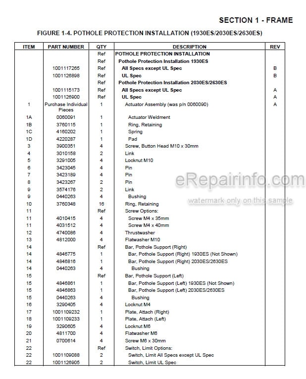 Photo 5 - JLG 1930ES 2030ES 2630ES 2646ES 3246ES Illustrated Parts Manual Scissor Lift 3121275 SN4