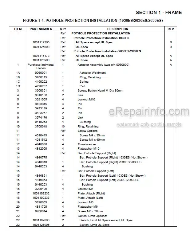 Photo 5 - JLG 1930ES 2030ES 2630ES 2646ES 3246ES Illustrated Parts Manual Scissor Lift 3121275 SN4