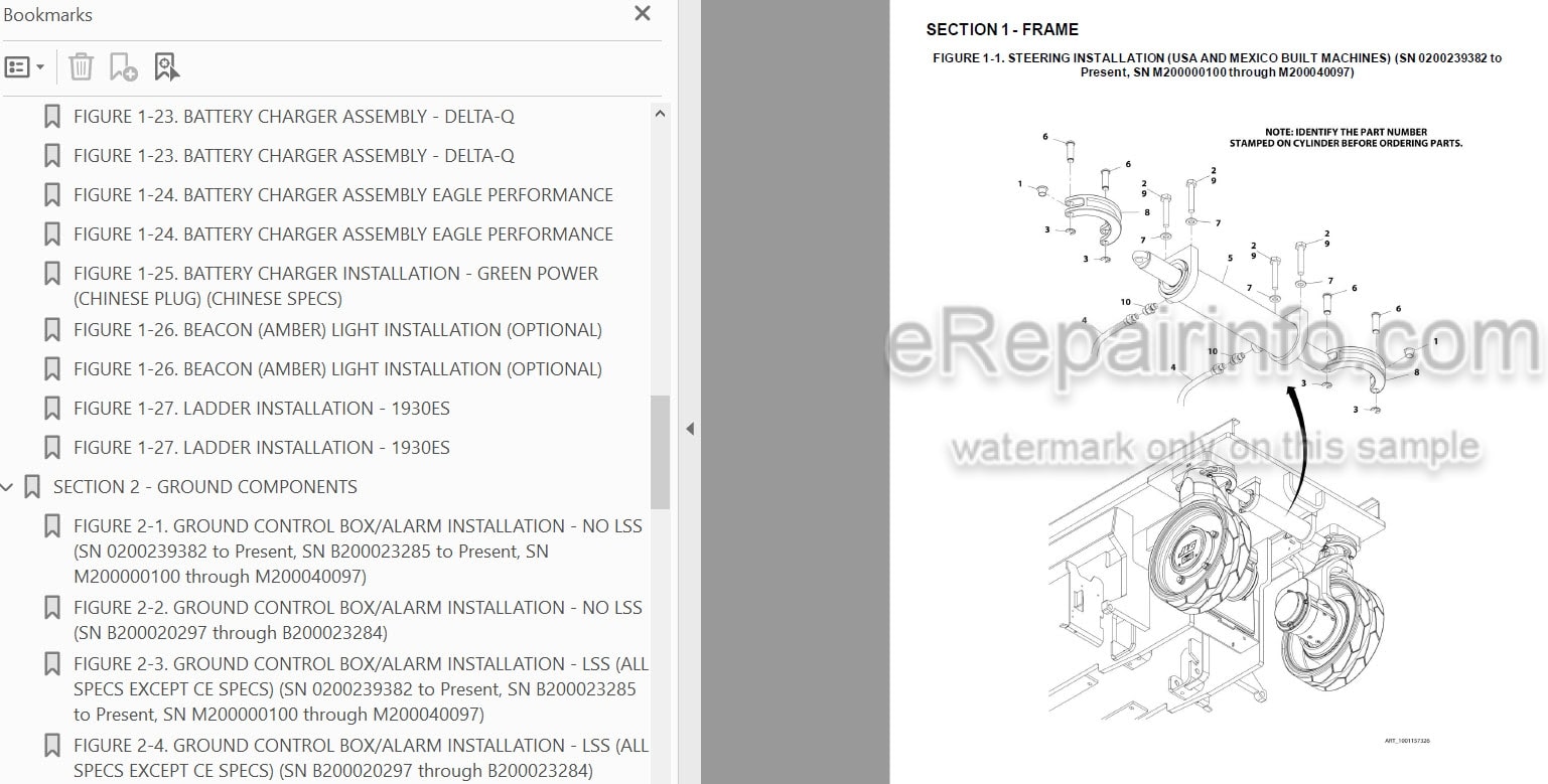 Photo 3 - JLG 1930ES Illustrated Parts Manual Scissor Lift 3121681 SN1
