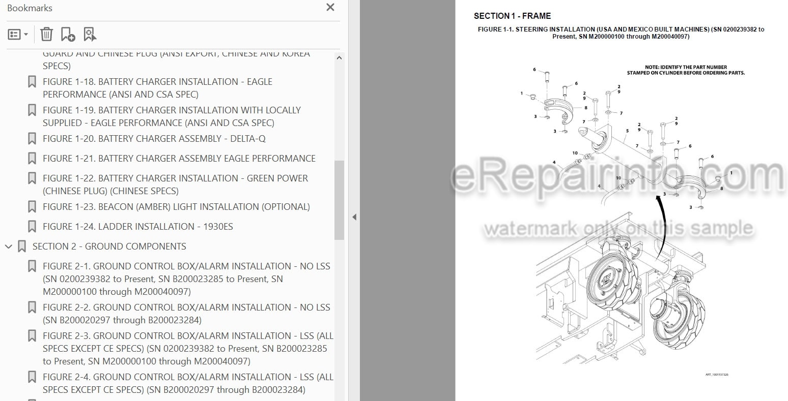 Photo 3 - JLG 1930ES Illustrated Parts Manual Scissor Lift 3121681 SN2