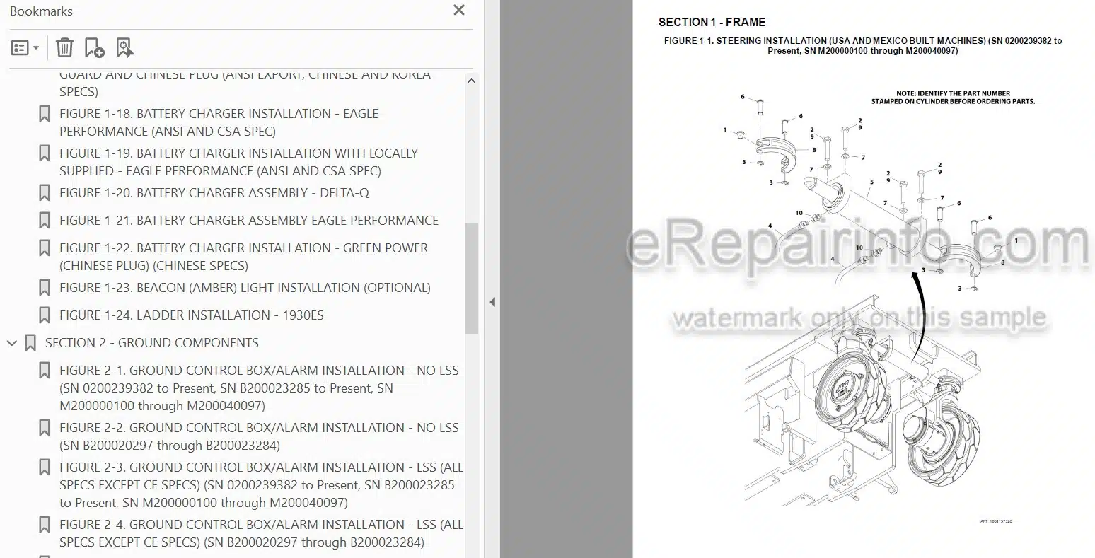 Photo 3 - JLG 1930ES Illustrated Parts Manual Scissor Lift 3121681 SN2