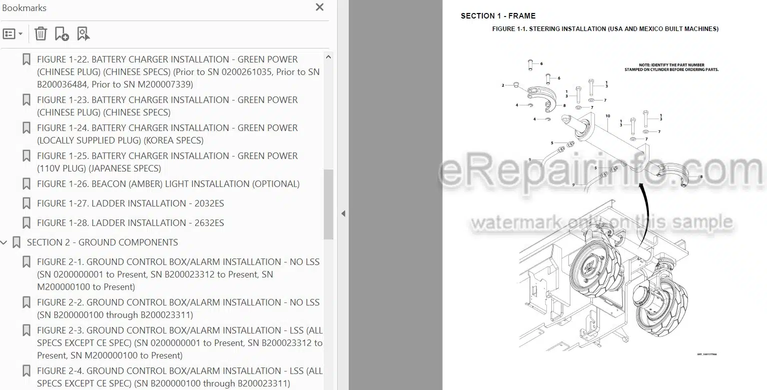 Photo 4 - JLG 2032ES 2632ES Illustrated Parts Manual Scissor Lift 3121682