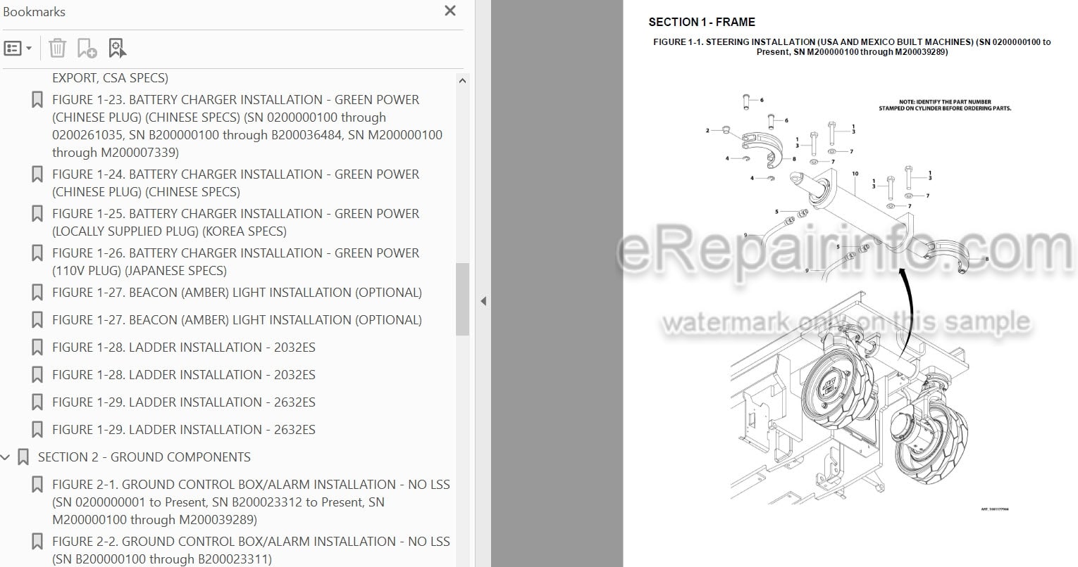 Photo 3 - JLG 2032ES 2632ES Illustrated Parts Manual Scissor Lift 3121682 SN1