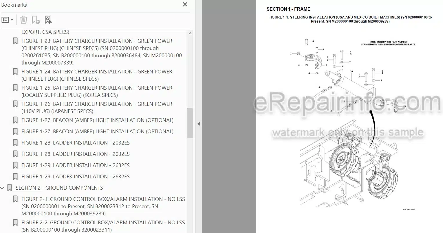 Photo 3 - JLG 2032ES 2632ES Illustrated Parts Manual Scissor Lift 3121682 SN1