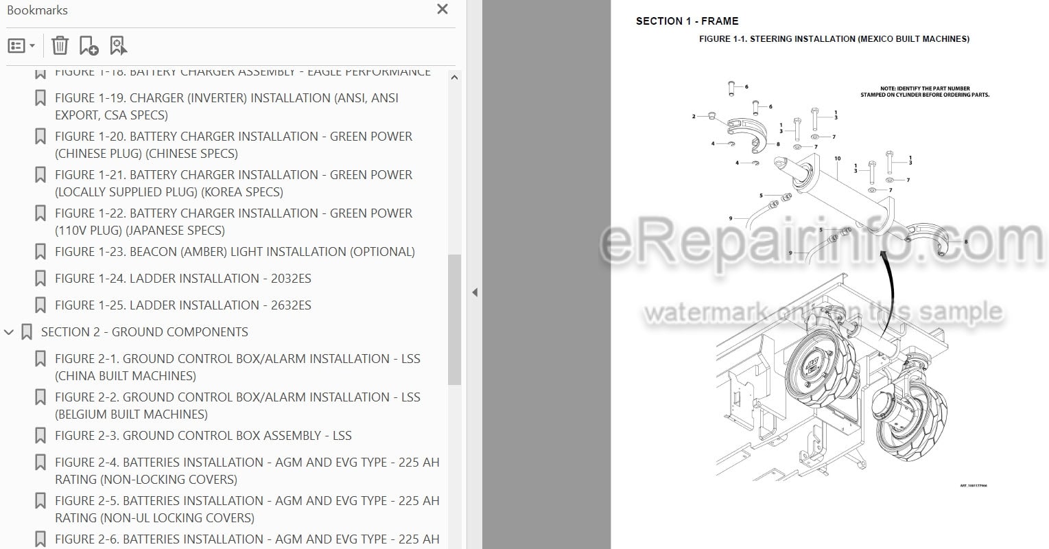 Photo 3 - JLG 2032ES 2632ES PVC1910 2004 Illustrated Parts Manual Scissor Lift 31215076