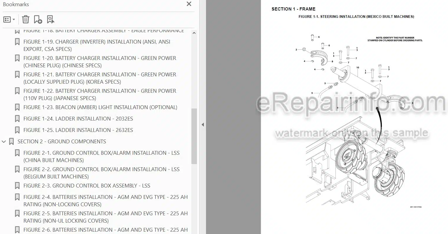 Photo 3 - JLG 2032ES 2632ES PVC1910 2004 Illustrated Parts Manual Scissor Lift 31215076