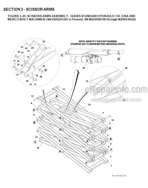 Photo 1 - JLG 2646ES 3246ES Illustrated Parts Manual Scissor Lift 3121683 SN2