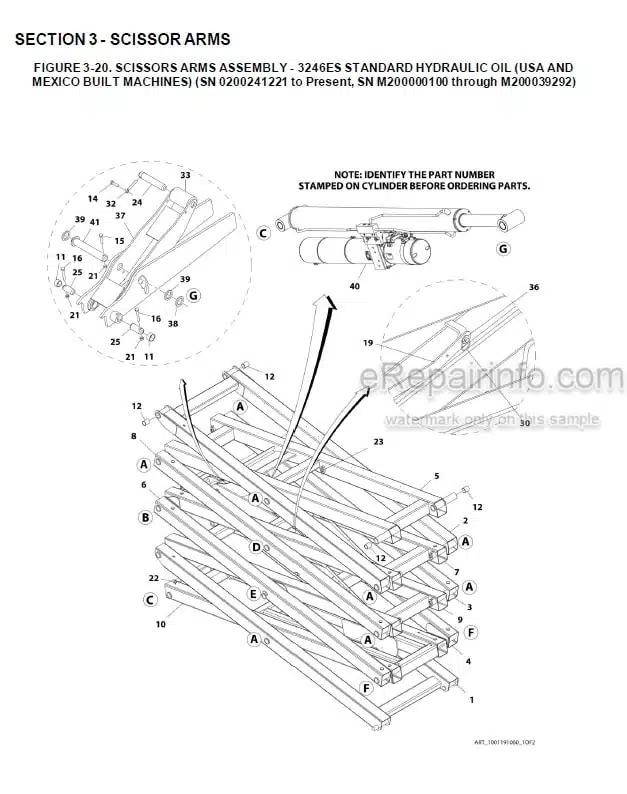 Photo 1 - JLG 2646ES 3246ES Illustrated Parts Manual Scissor Lift 3121683 SN2