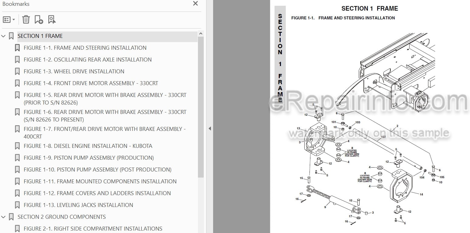 Photo 5 - JLG 330CRT 400CRT Illustrated Parts Manual Scissor Lift