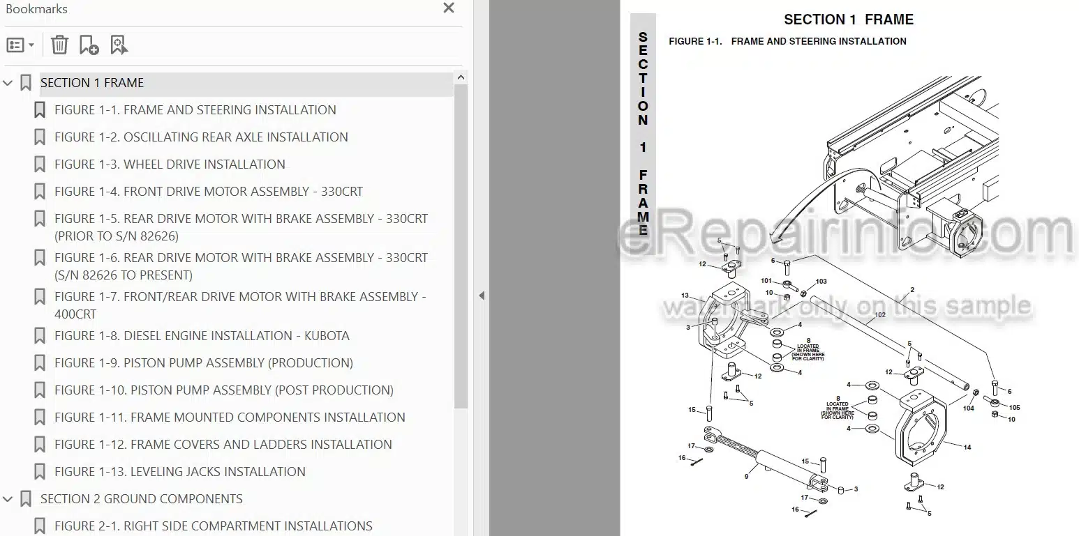 Photo 5 - JLG 330CRT 400CRT Illustrated Parts Manual Scissor Lift